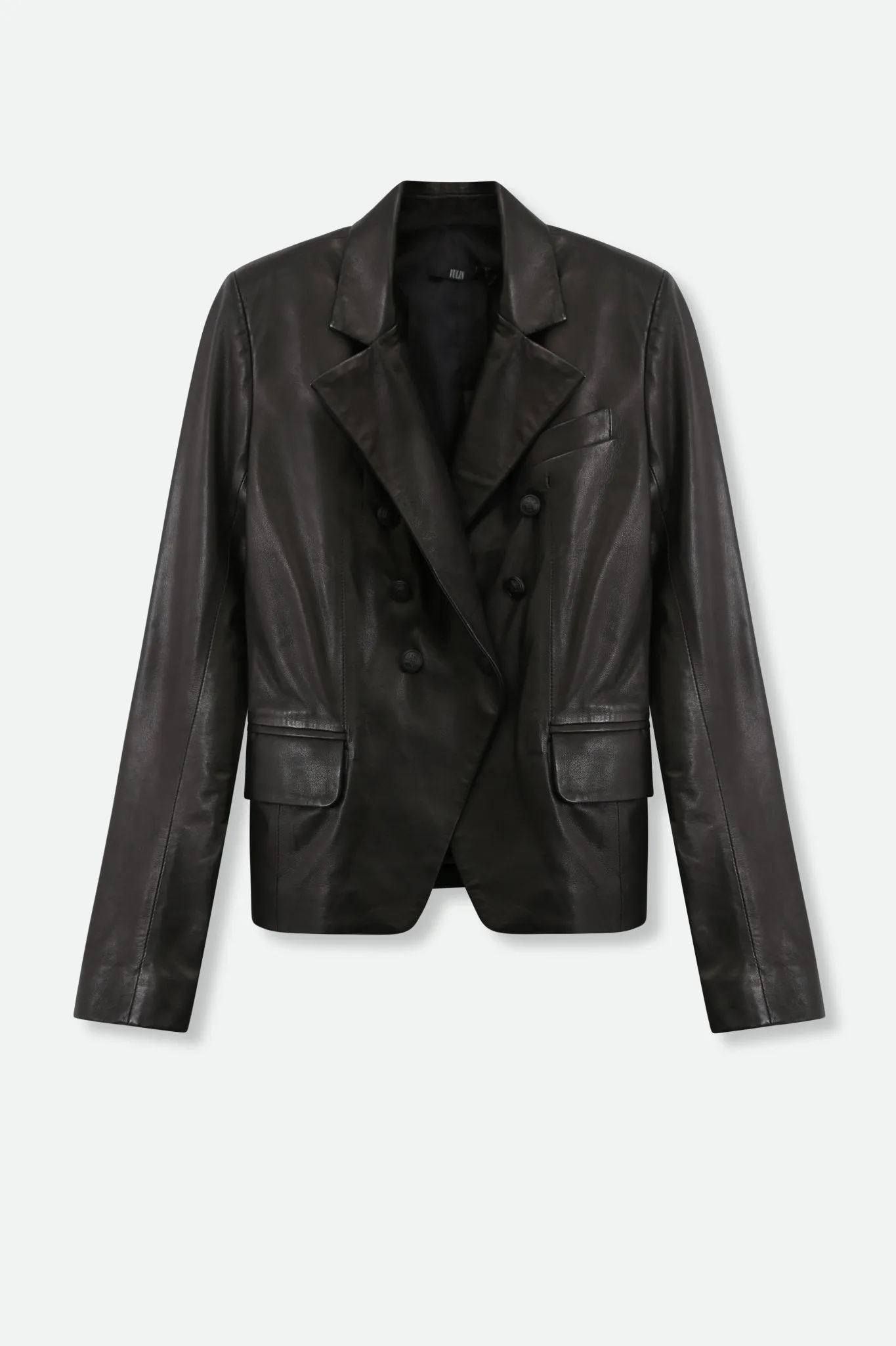 6 Button Leather Blazer