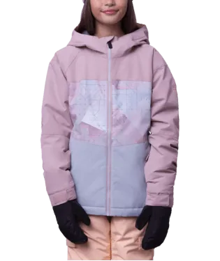 686 Girl's Athena Insulated Snowboard Jacket Dusty Mauve Colourblock 2024