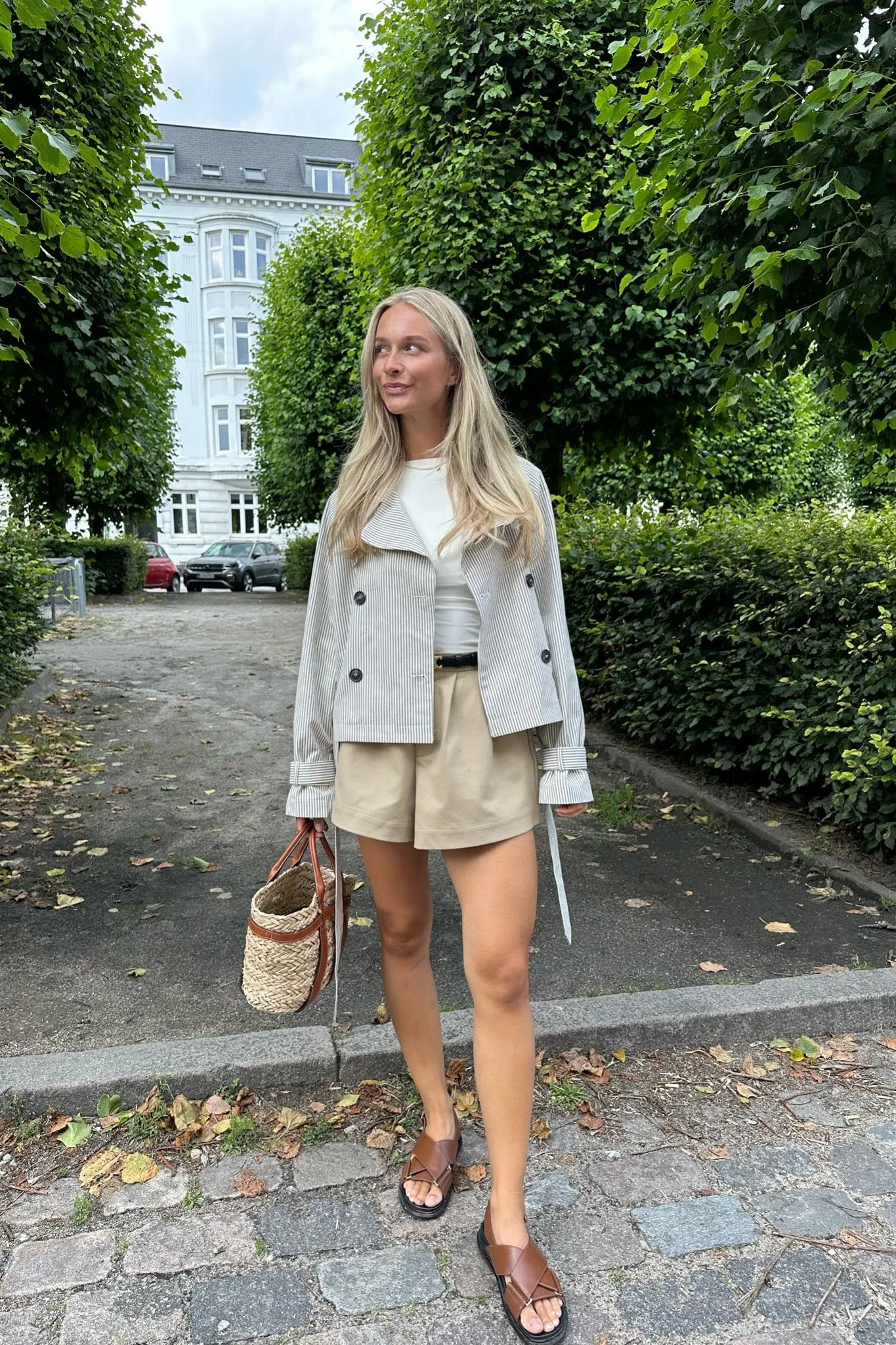 AlmaIC Trenchcoat - Beige Stribet