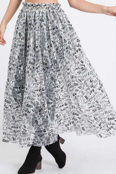 Alphabet Tulle Skirt