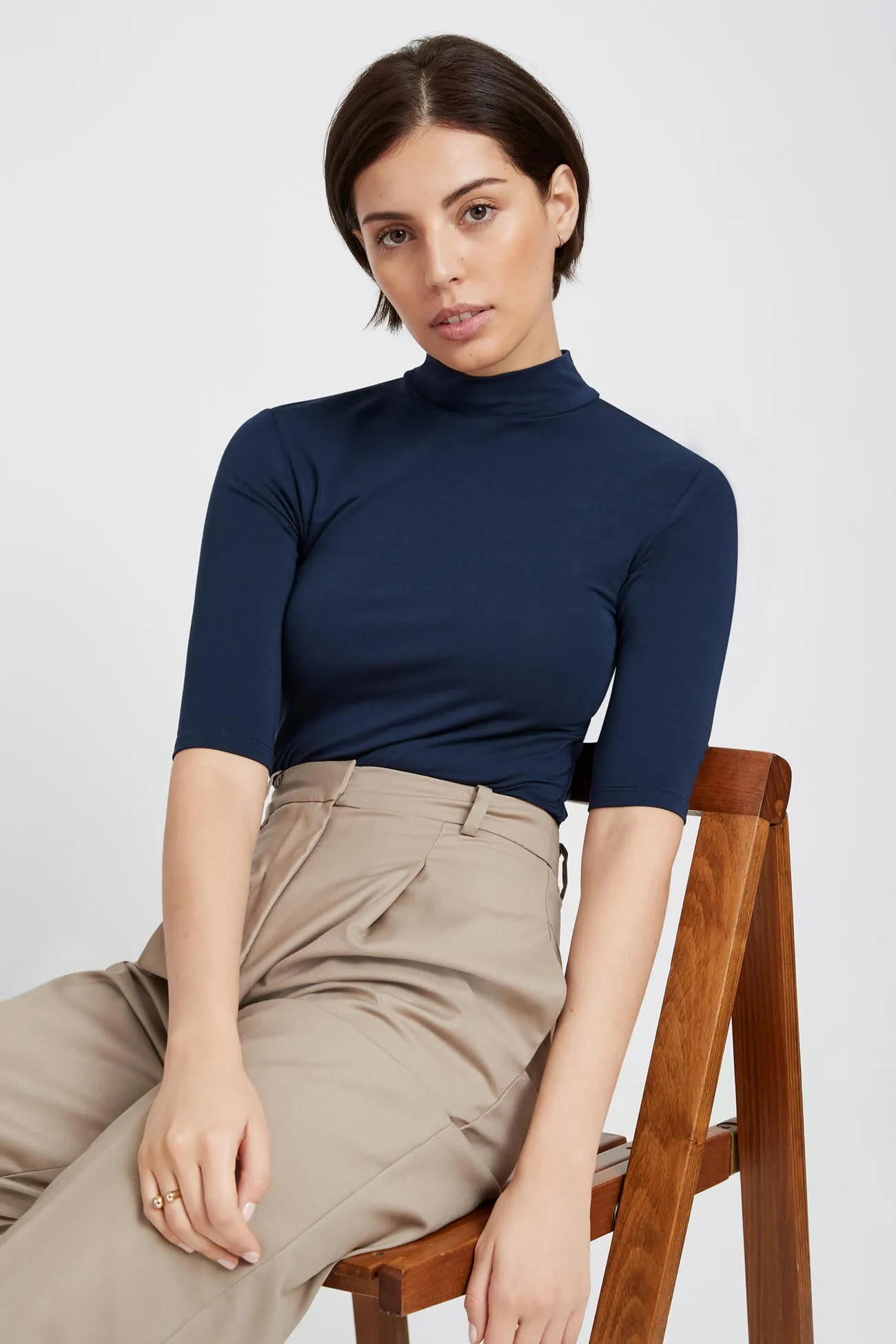 Ana Mock Neck Top