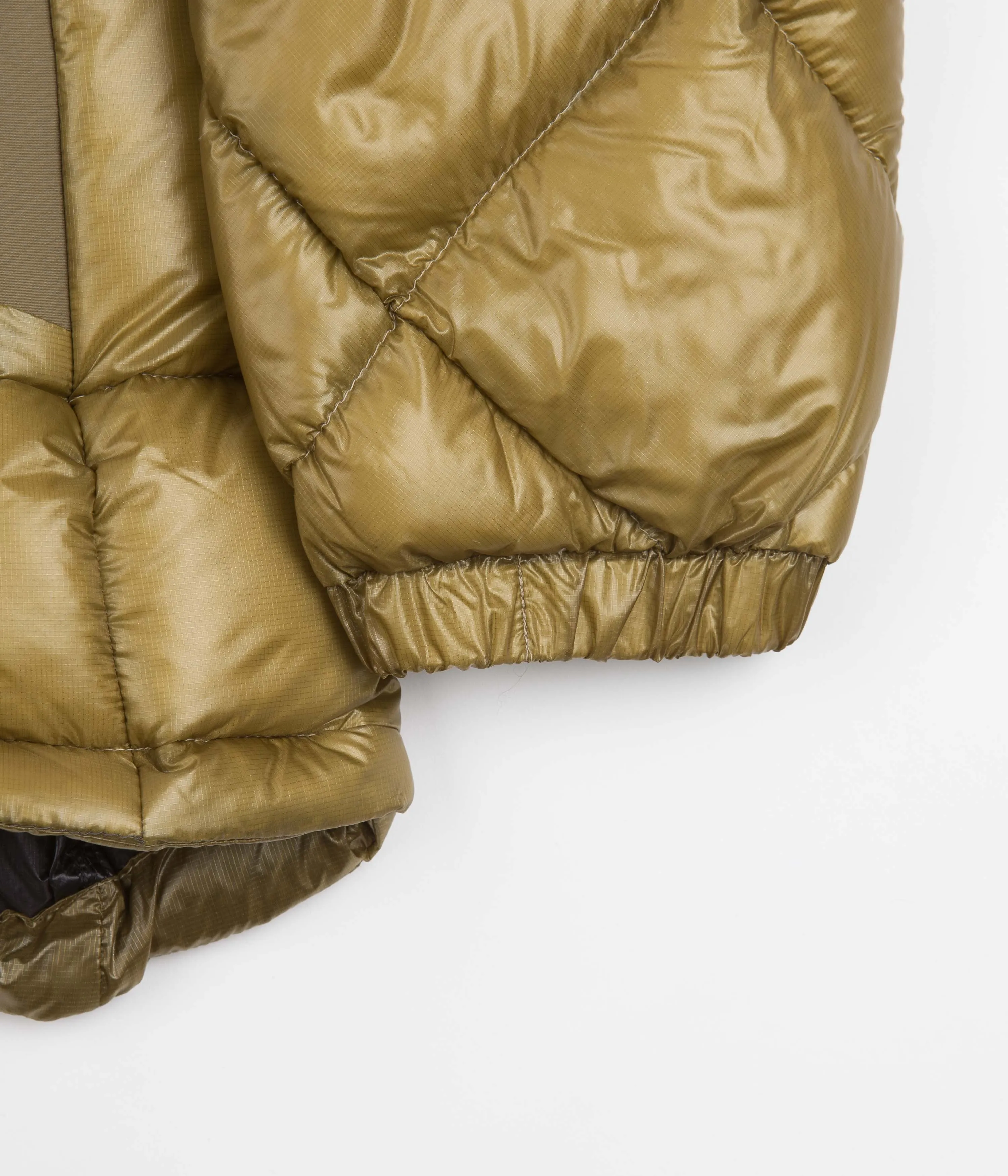 and wander Diamond Stitch Down Hooded Jacket - Camel