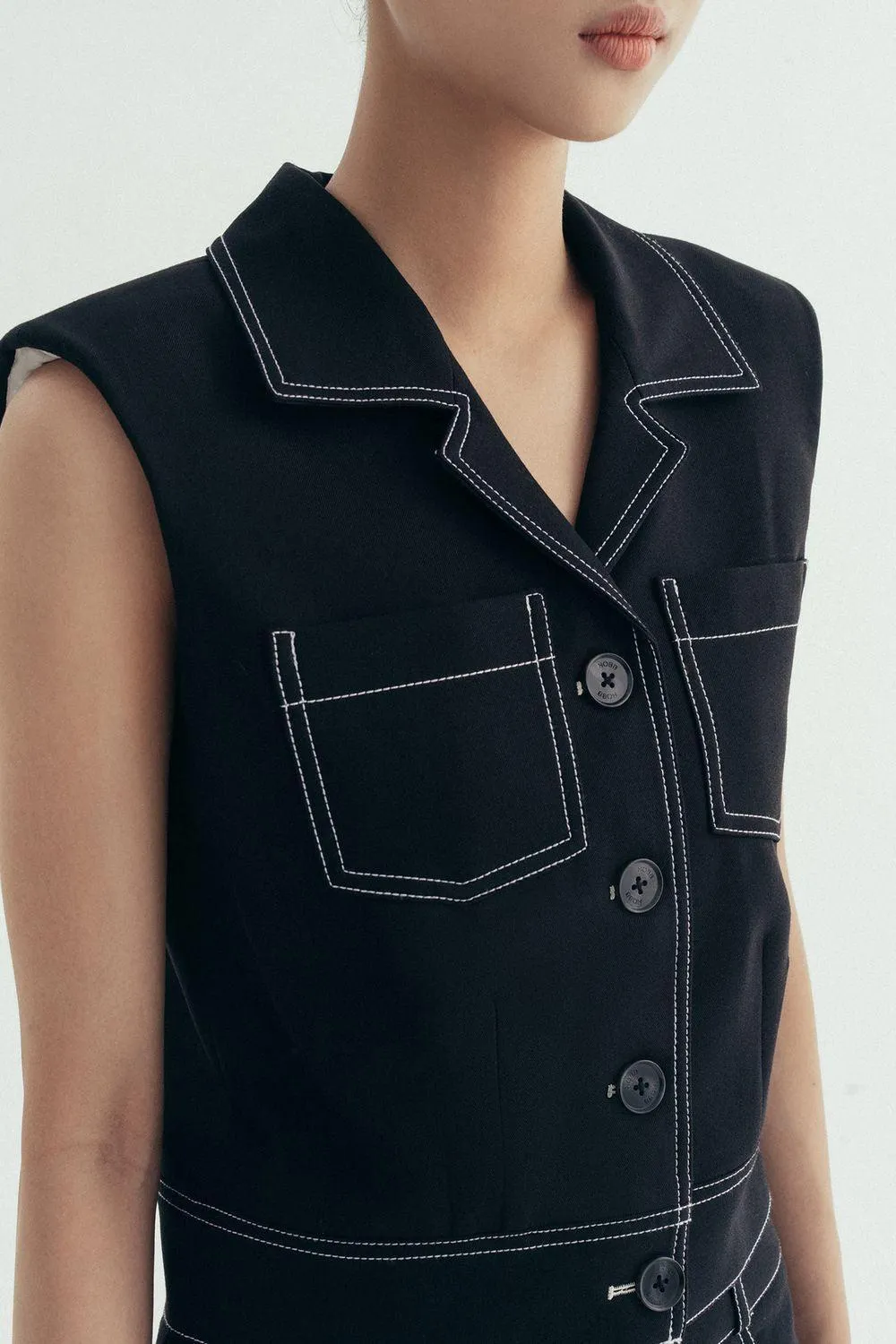 Andy Straight Patch Pocket Twill Vest