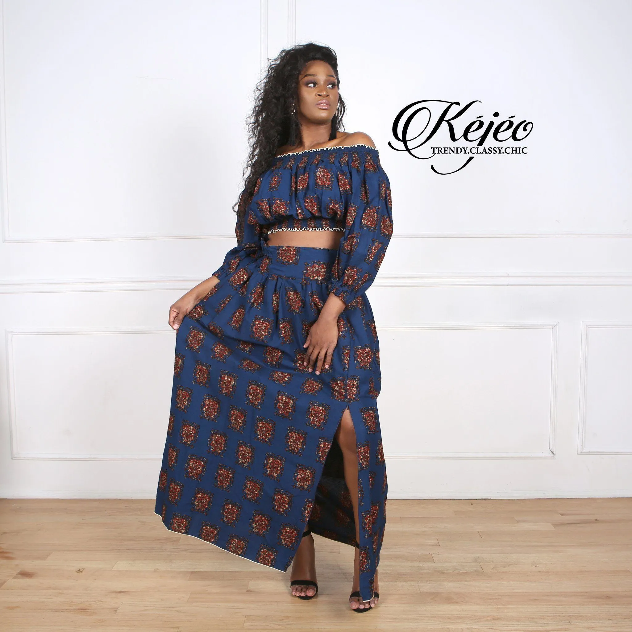 ASANA African Print Maxi Skirt