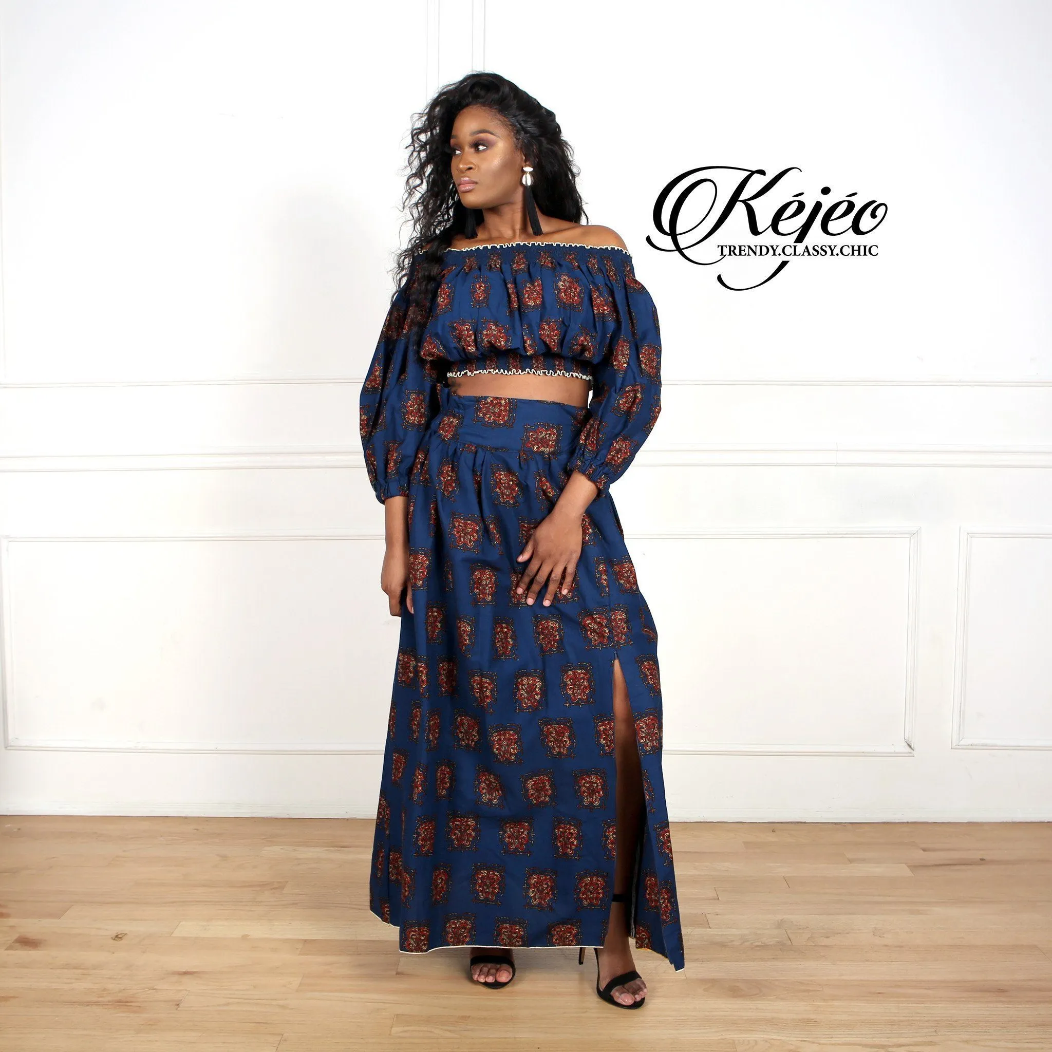 ASANA African Print Maxi Skirt