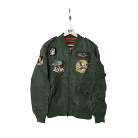 Avirex Olive Green Patched Bomber