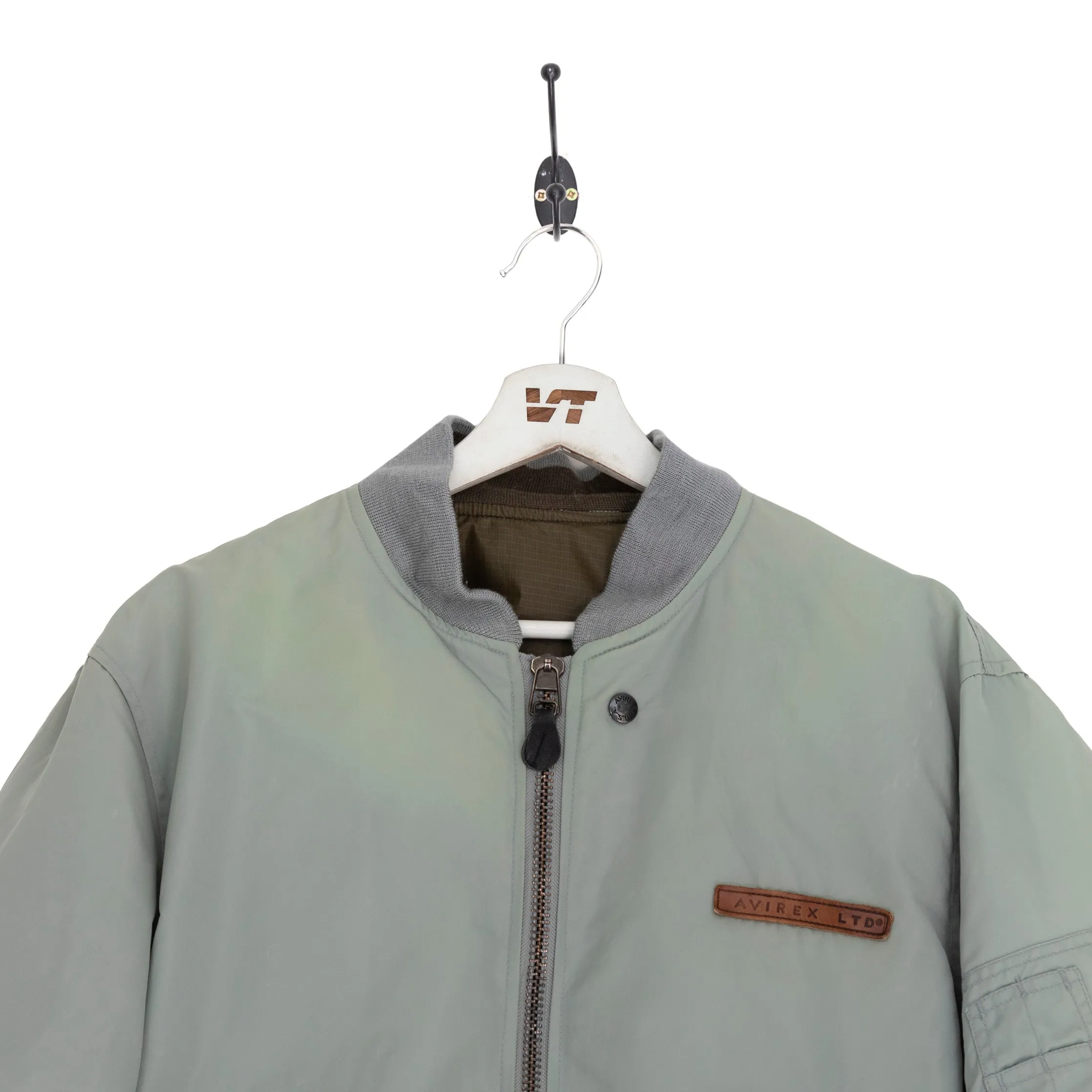 Avirex Sage Green Reversible Bomber Jacket