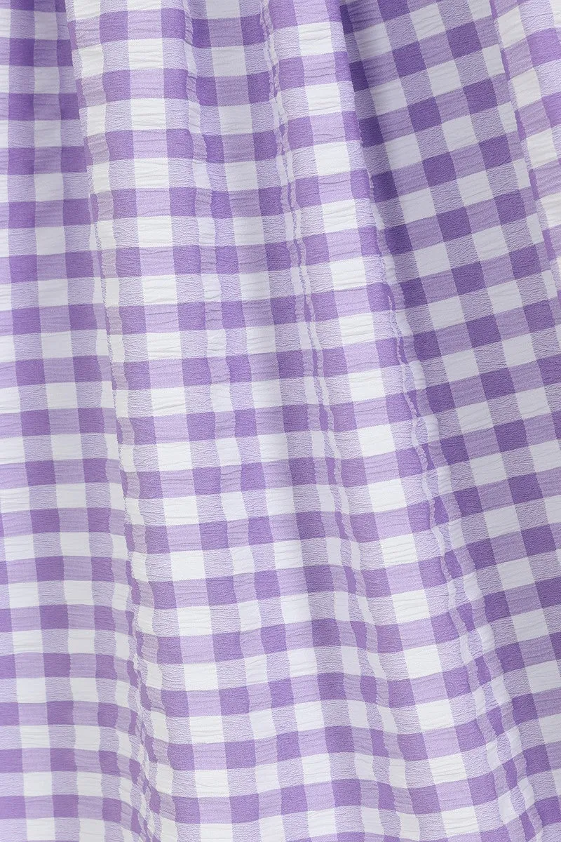 BB Lavender Gingham 50's Swing Skirt