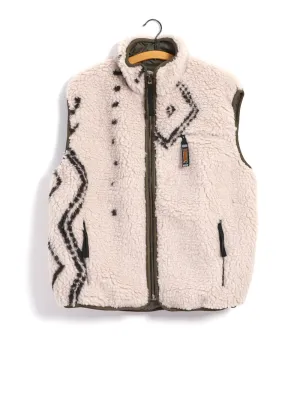 BENI OURAIN | Boa Fleece Reversible Vest | Ecru