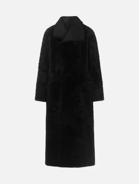 Birthday Shearling Coat in Black