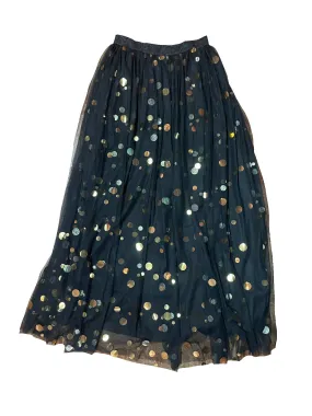 Black and Gold Circle Maxi Skirt