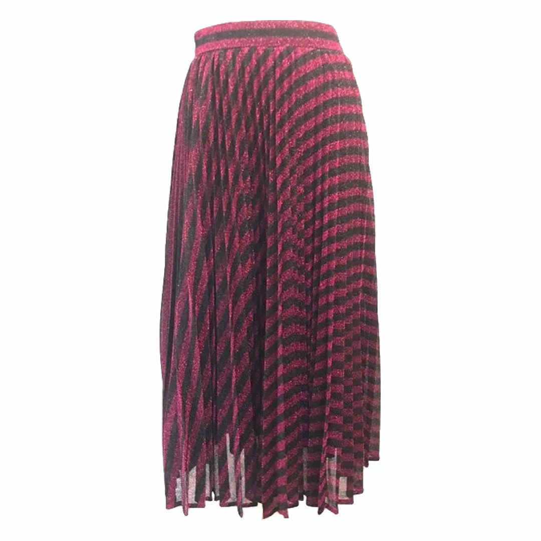 Black and Pink Stripe Maxi Skirt