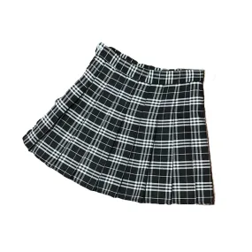 Black and White Plaid Mini Skirt