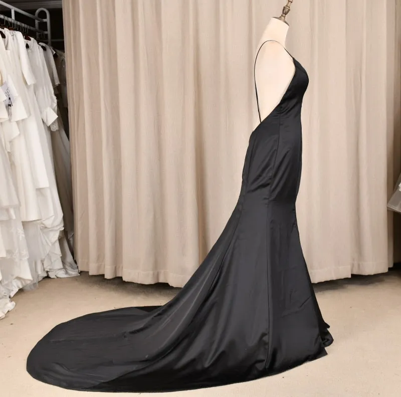 Black Backless Prom Dress