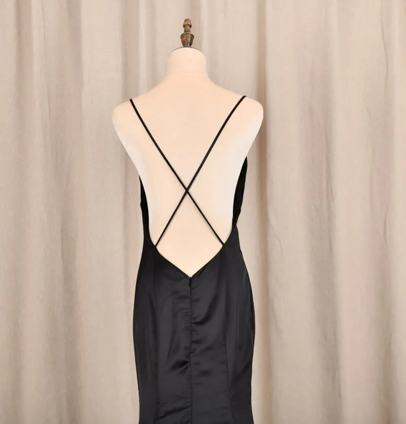 Black Backless Prom Dress