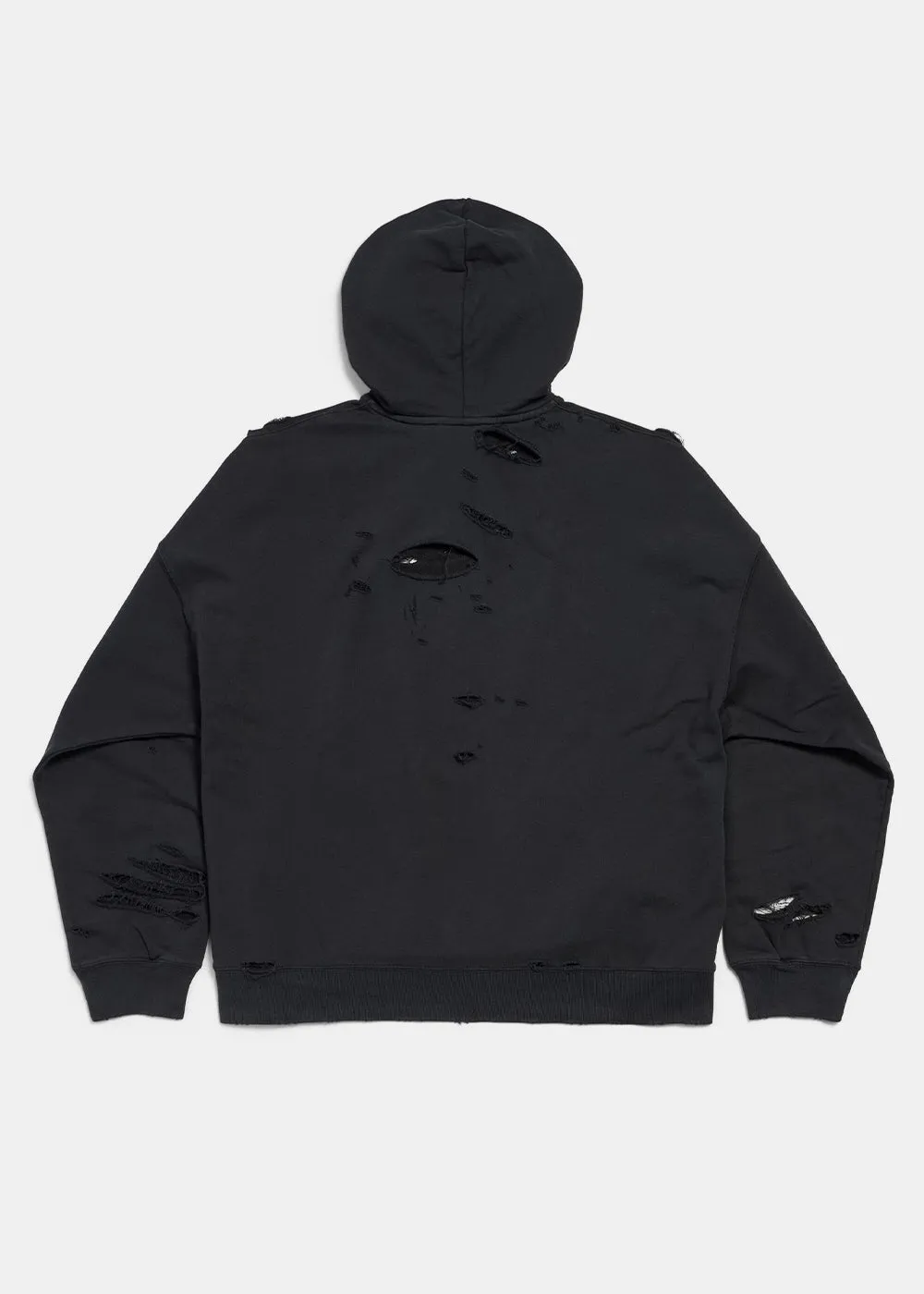 Black Distressed Hoodie