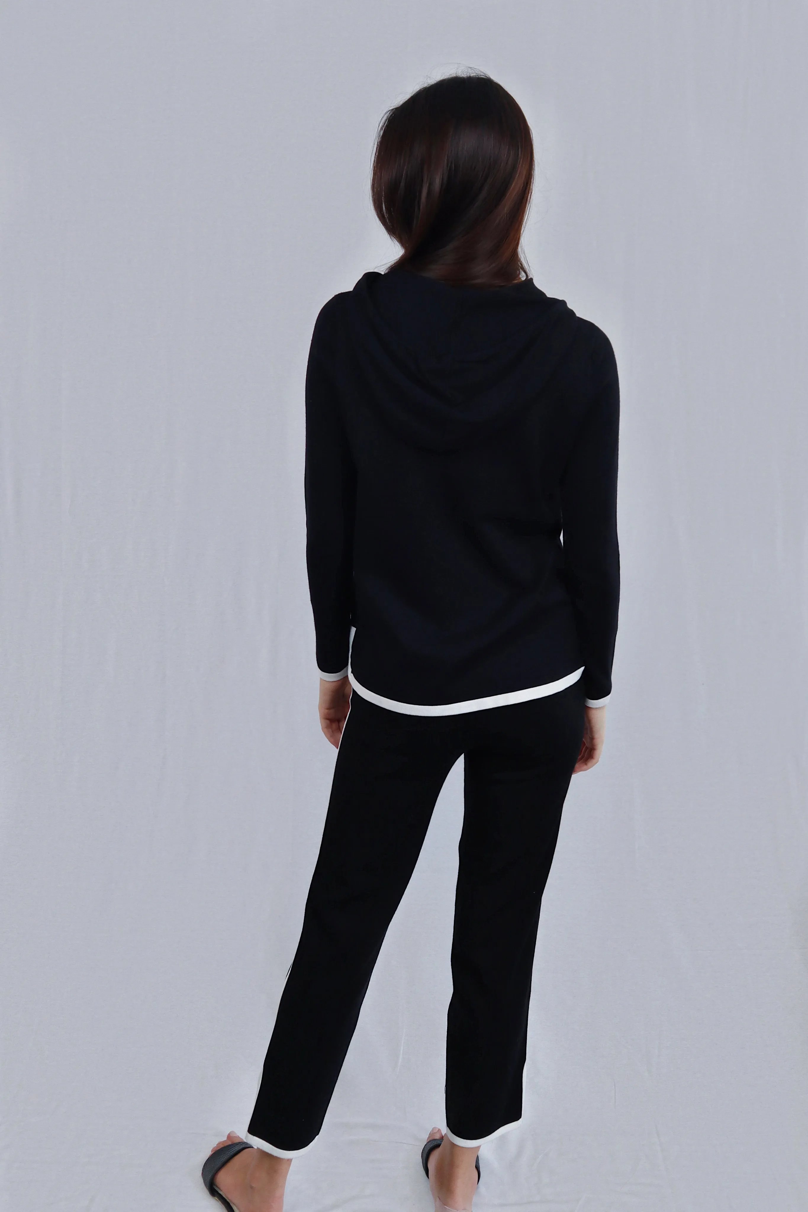 Black Pom Sweat Top