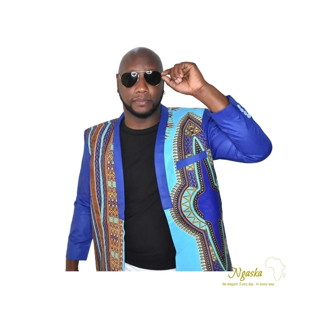 Blue Dashiki Jacket DJB