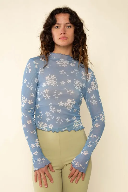 Blue Ivy Floral Mesh Top