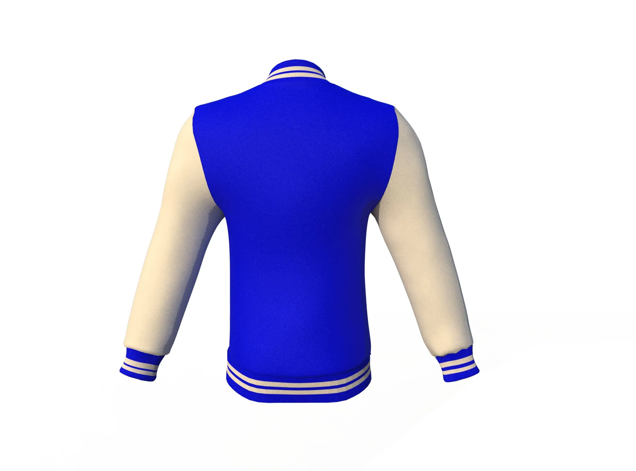 Blue Varsity Letterman Jacket with Cream Sleeves