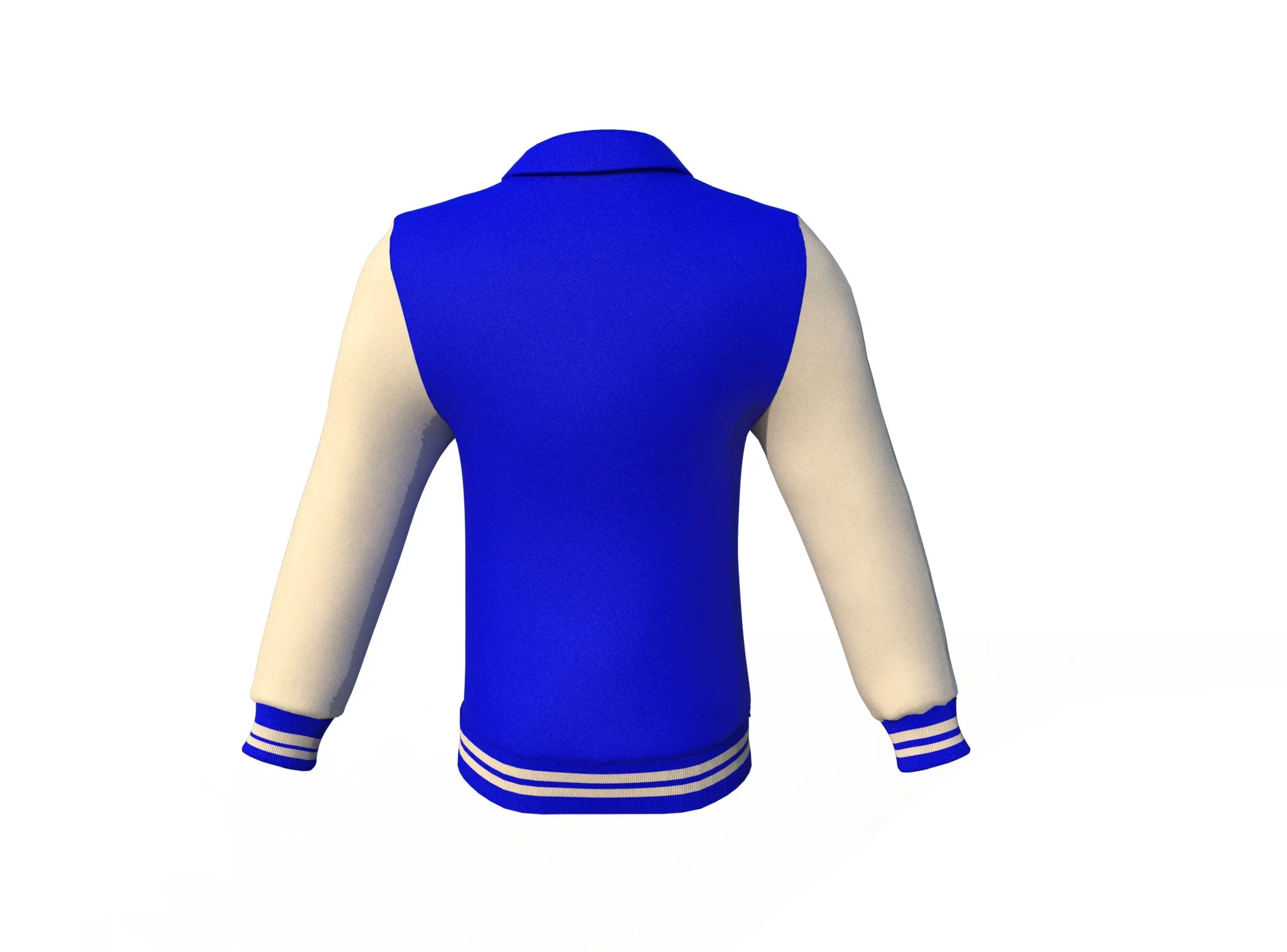 Blue Varsity Letterman Jacket with Cream Sleeves