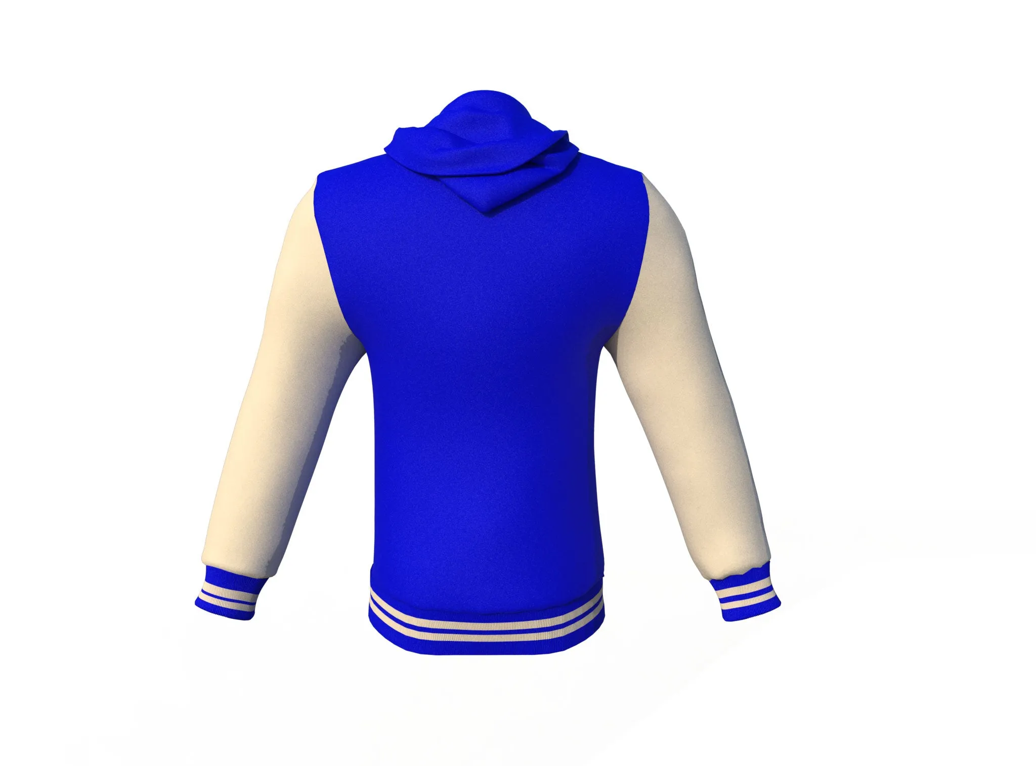 Blue Varsity Letterman Jacket with Cream Sleeves