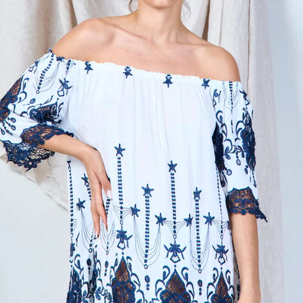 Bohemian breeze off-shoulder dress wholesale