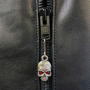 Bravo Bells - Skull Red Jewel Zipper Pull