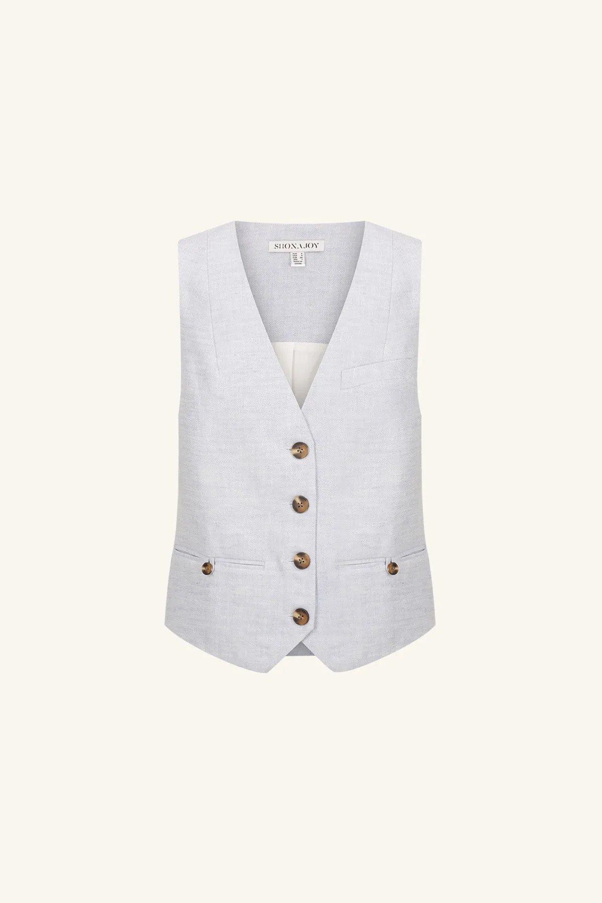 BRISA OVERSIZED TAILORED VEST - ICE BLUE