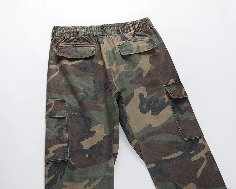 Camouflage Trumpet Leg Cargo Pants