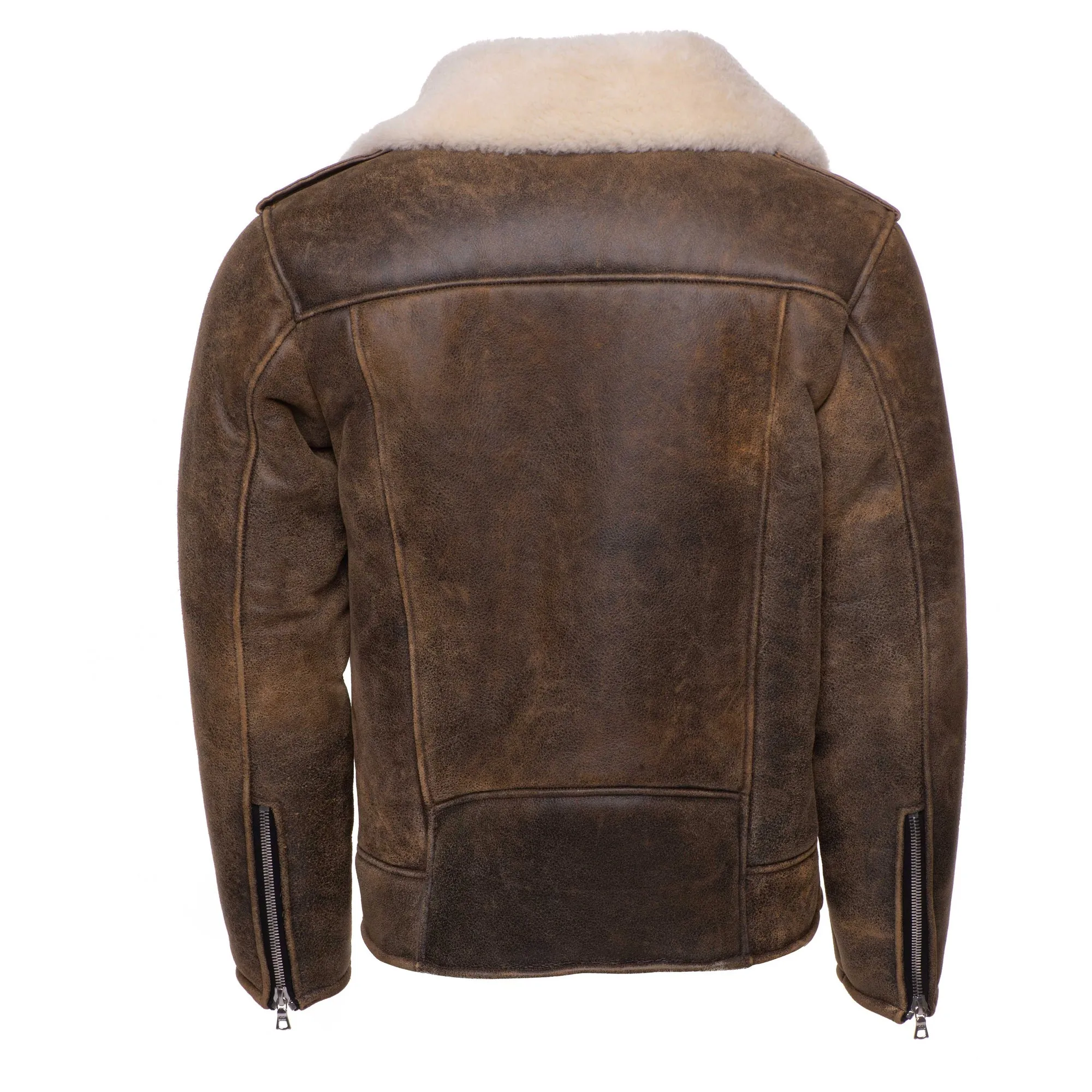 Carter's Distressed Biker bomber Shearling Jacket