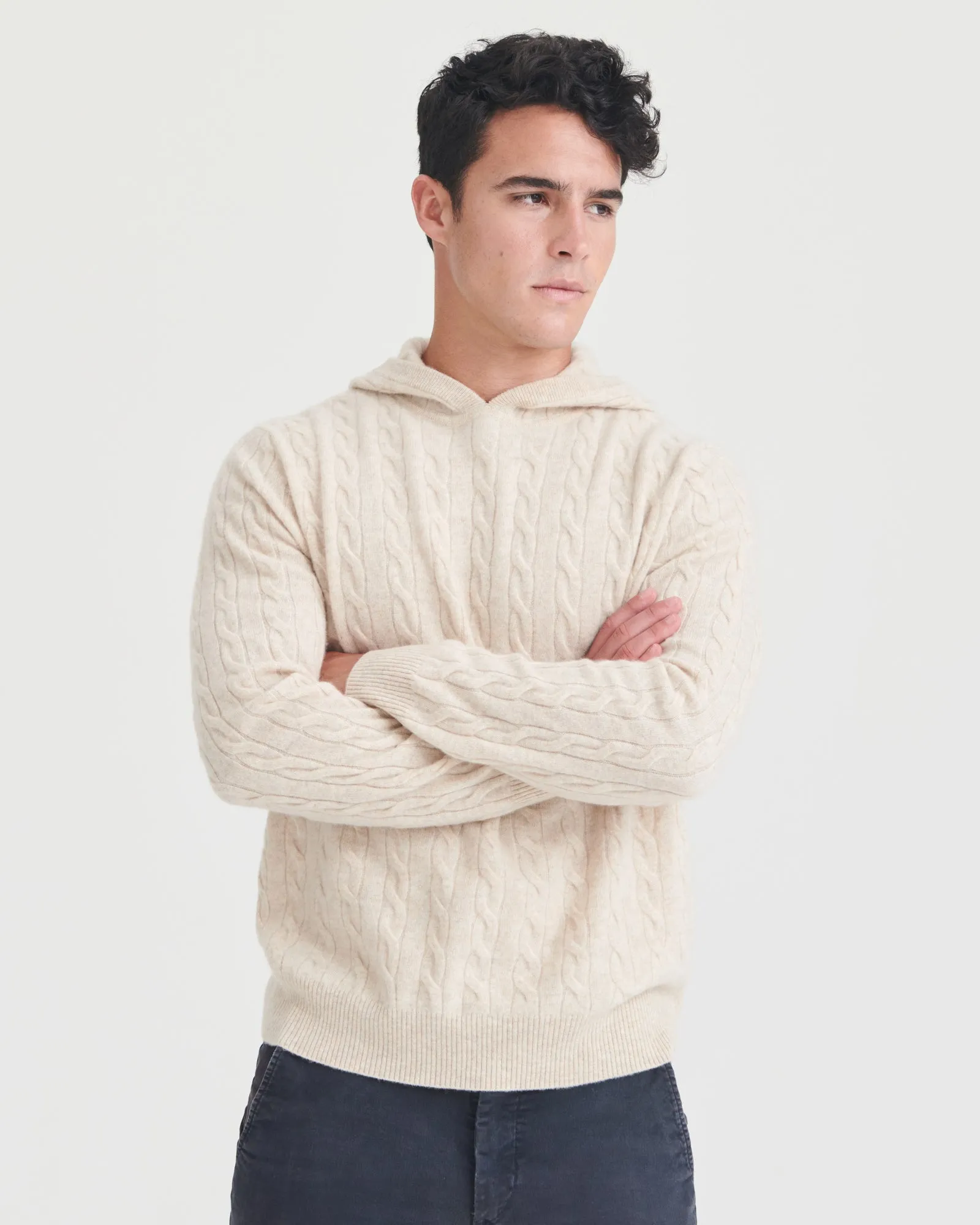 Cashmere Cable Knit Hoodie