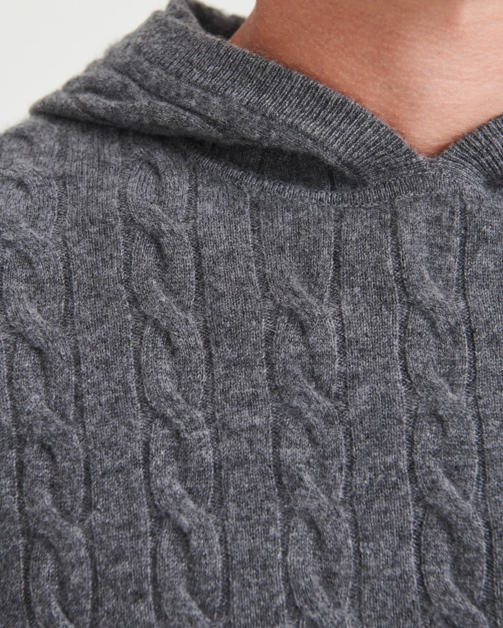 Cashmere Cable Knit Hoodie