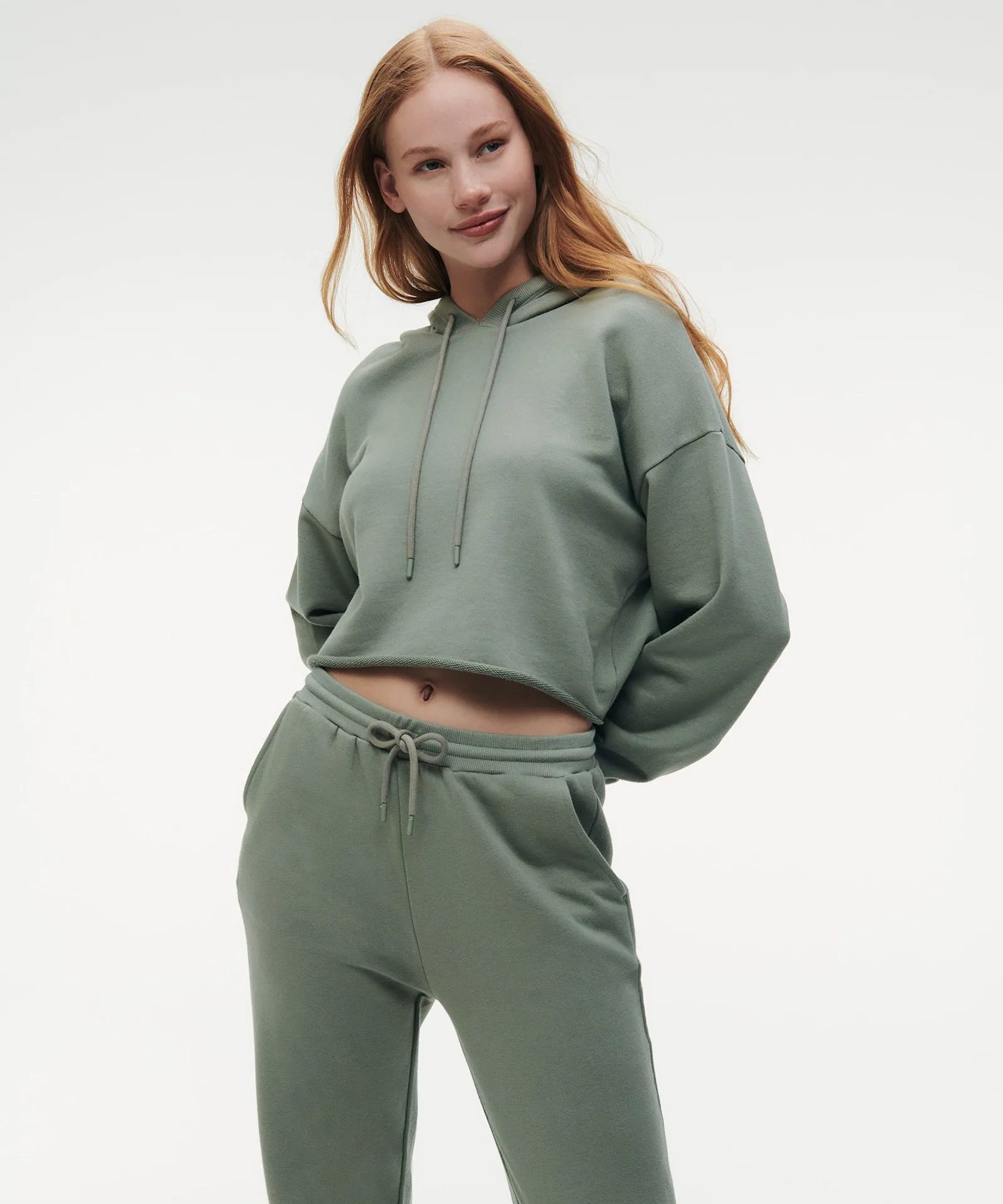 Cashmere Terry Cropped Hoodie