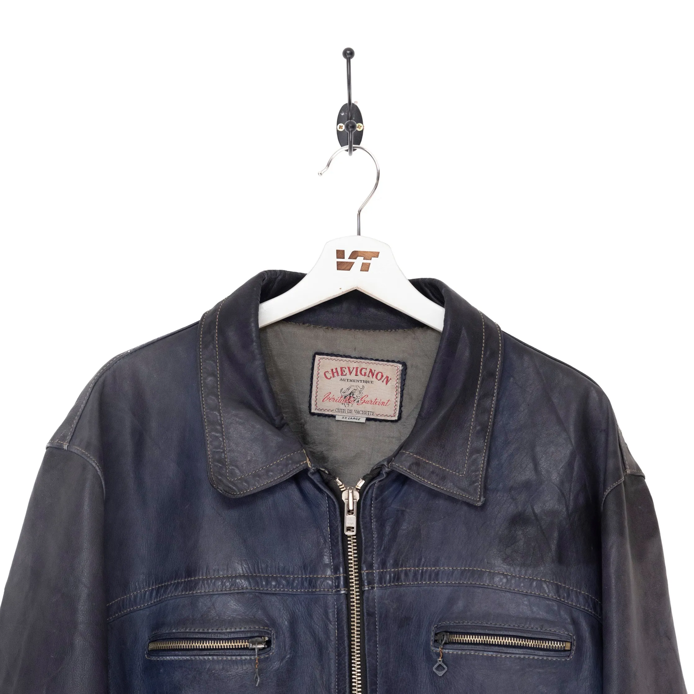 Chevignon Navy Leather Jacket