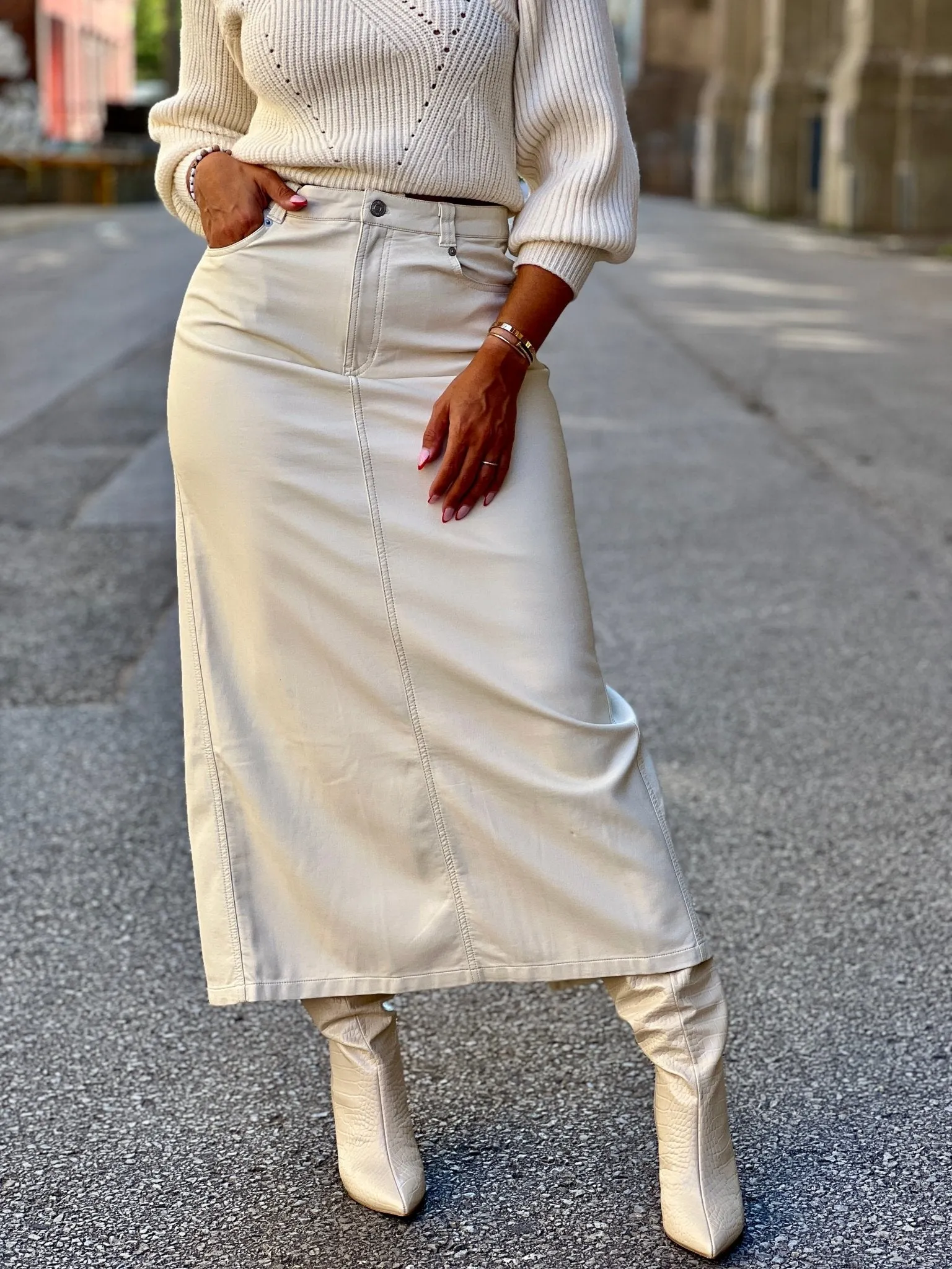 City Slicker Vegan Maxi Skirt by Free People