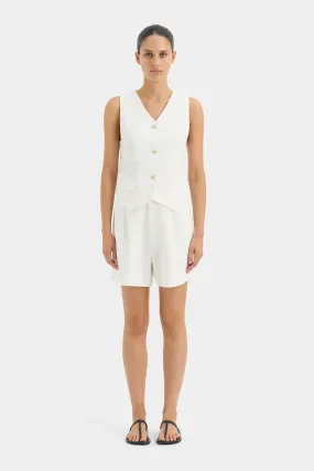 CLEMENCE TAILORED VEST-IVORY