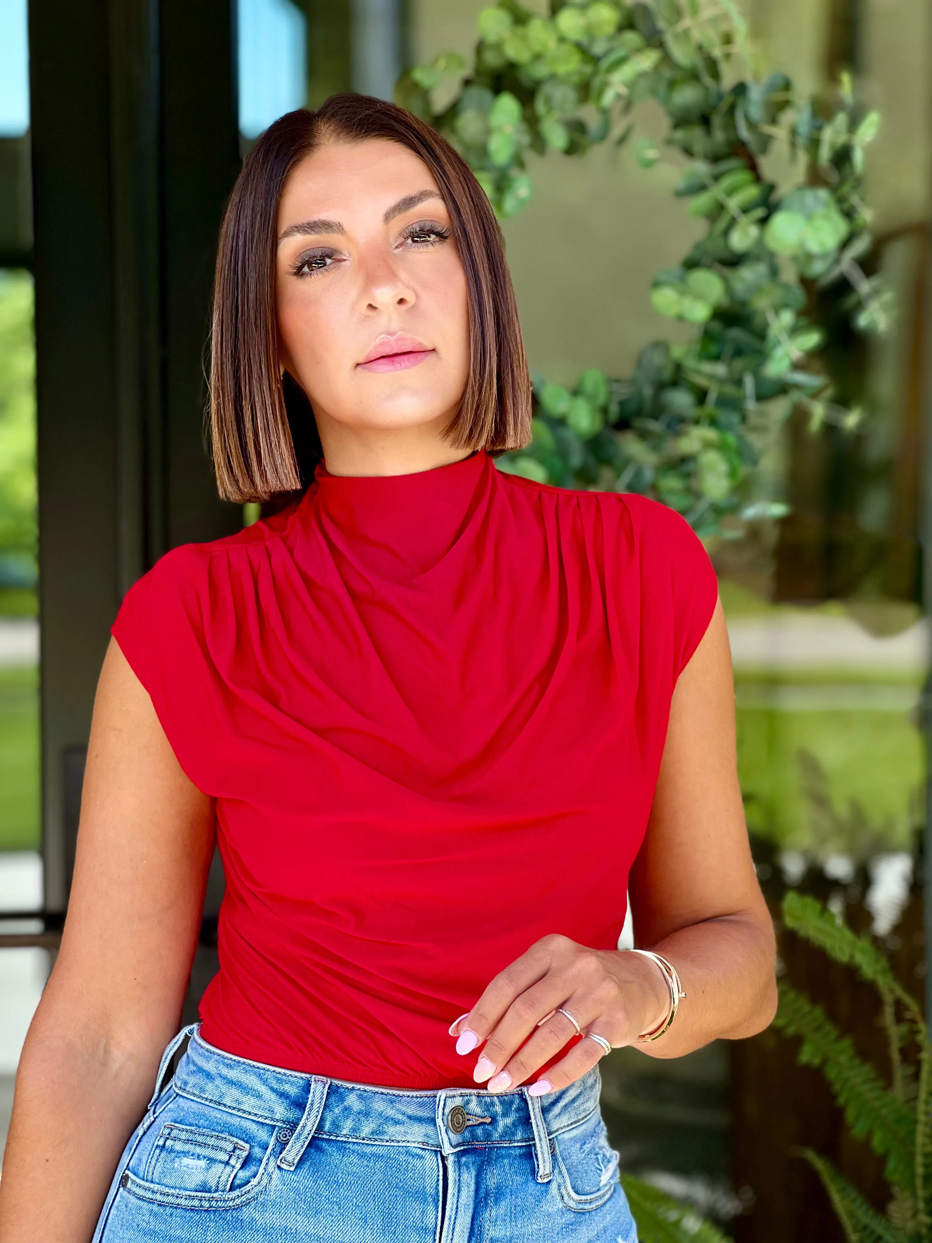 Commando Butter Draped Top (Scarlet Red)