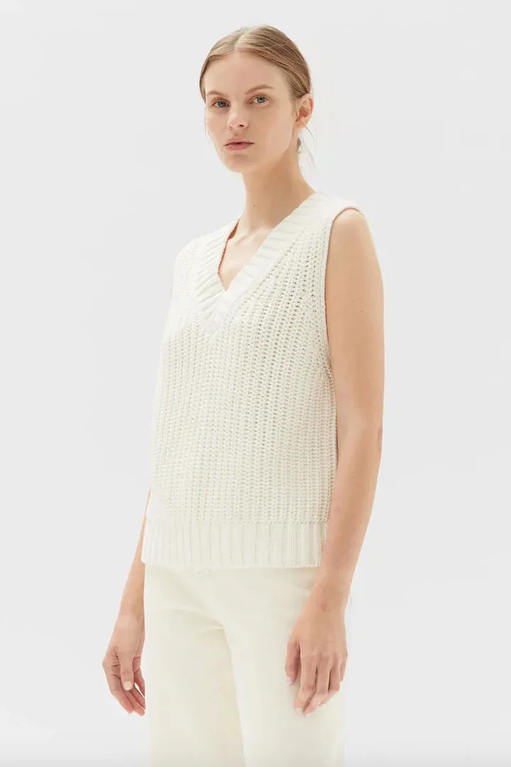 Cotton Knit Vest Cream