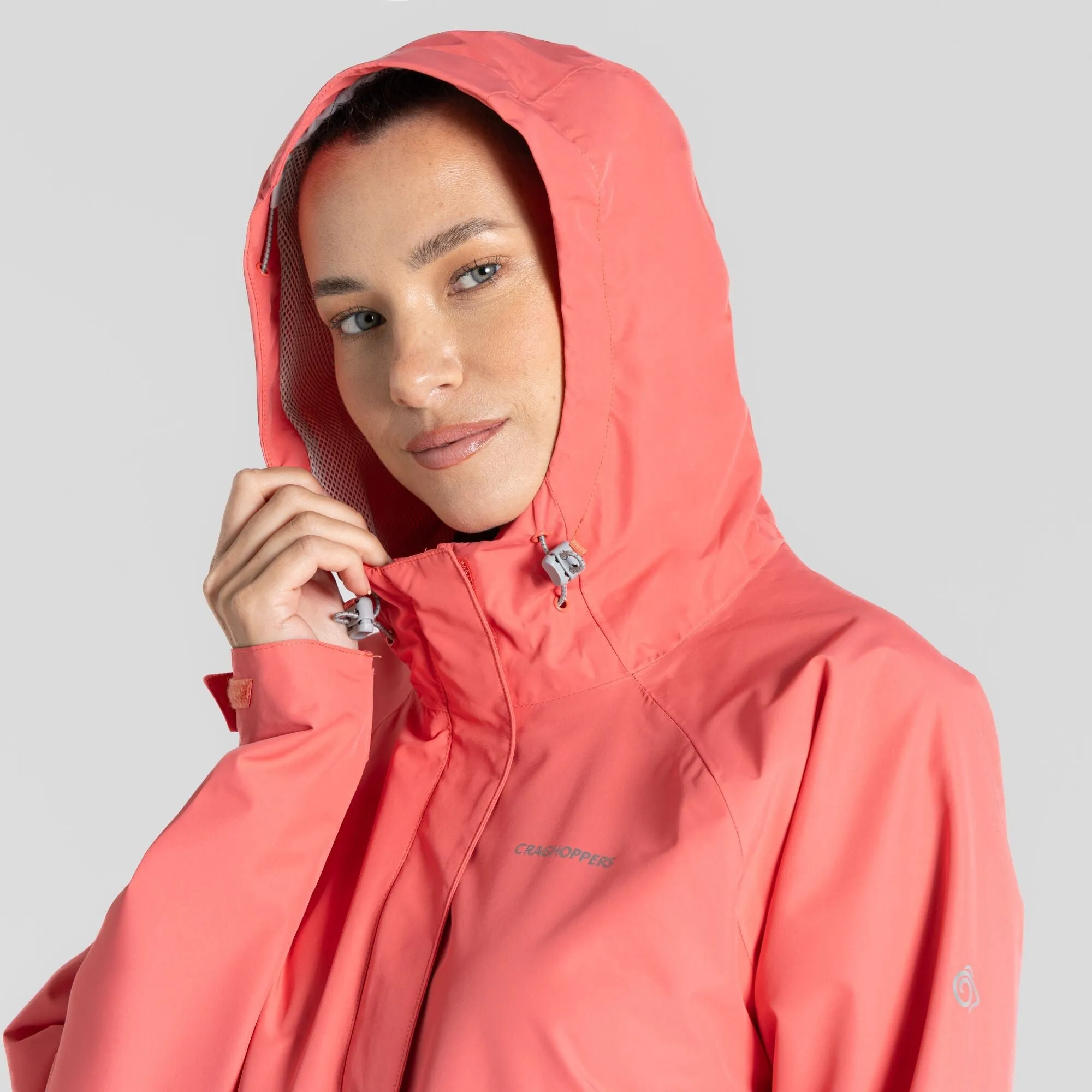 Craghoppers Ladies Ossus Waterproof Breathable Wind Resistant Jacket-CORAL