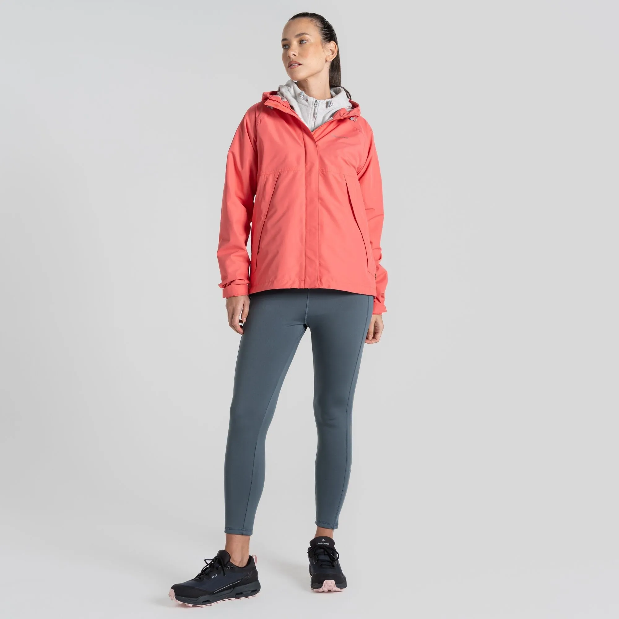 Craghoppers Ladies Ossus Waterproof Breathable Wind Resistant Jacket-CORAL