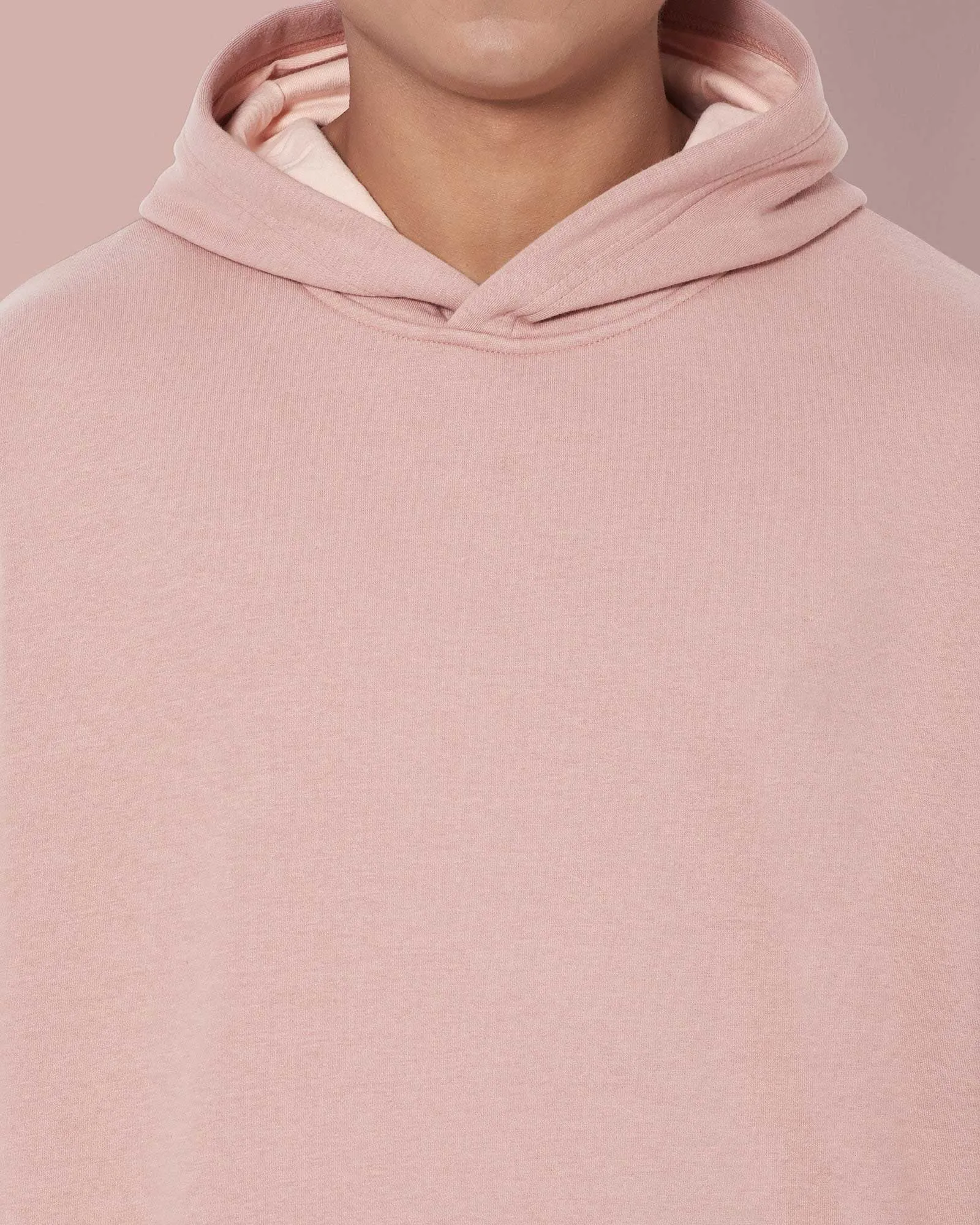 Crop Sleeves Oversized Hoodie: Salmon Peach