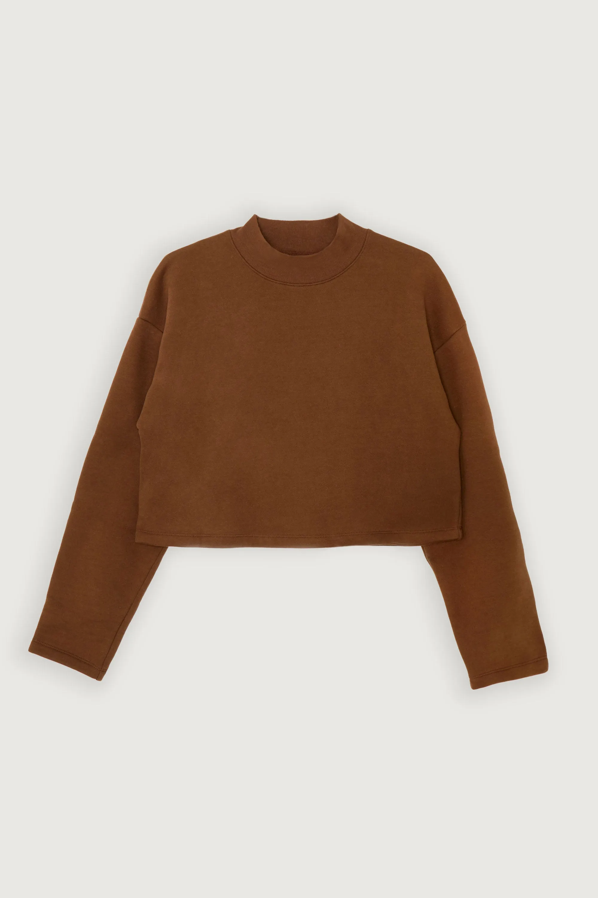 CROPPED MOCK NECK SWEATSHIRT