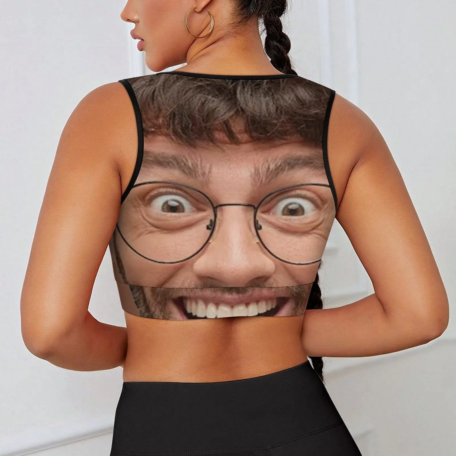 Custom Husband Face Funny High Quality Yoga Top