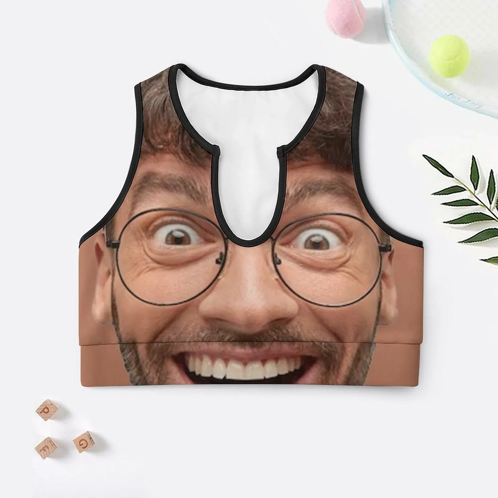 Custom Husband Face Funny High Quality Yoga Top