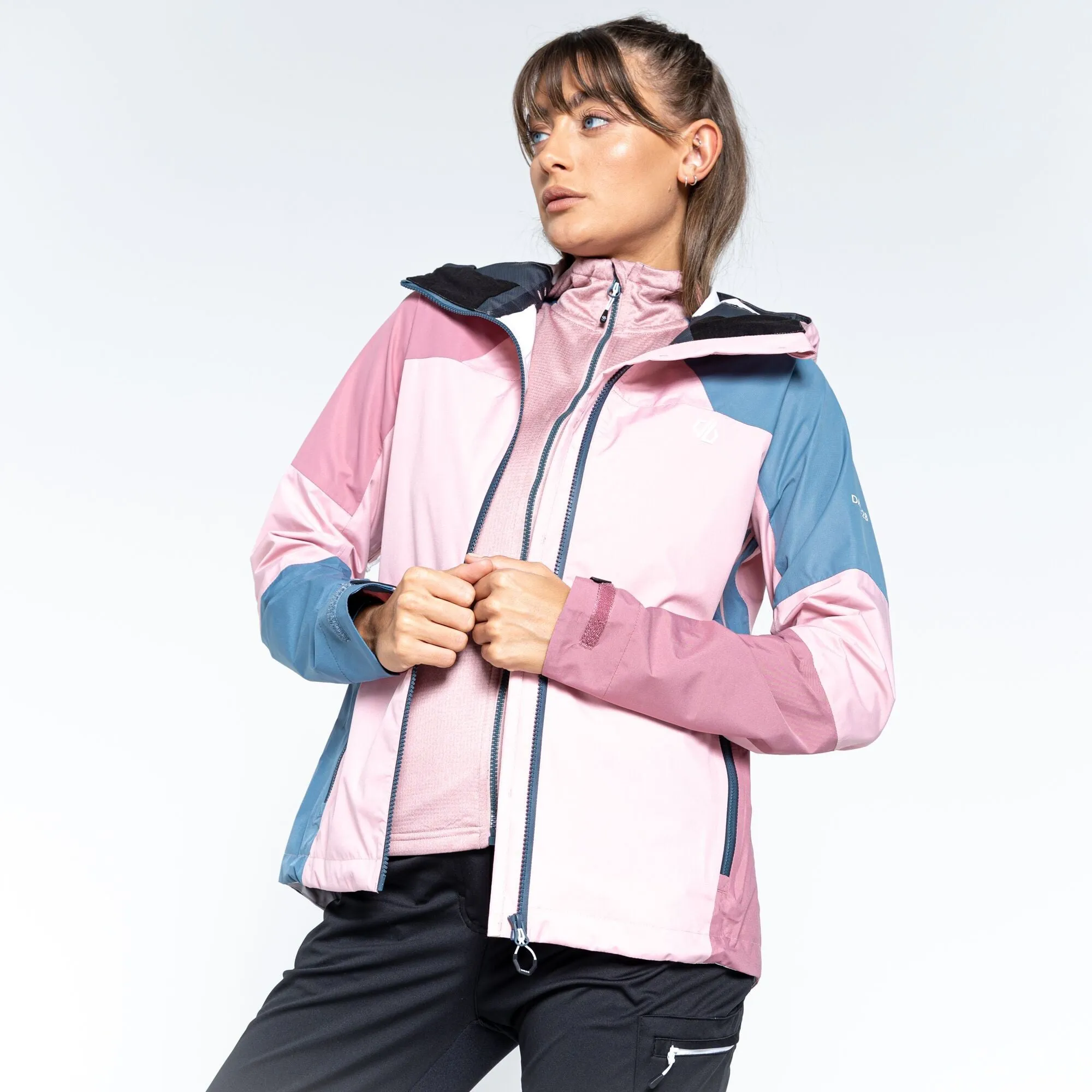 Dare2b Ladies Checkpoint III Waterproof Jacket-POWDER PINK