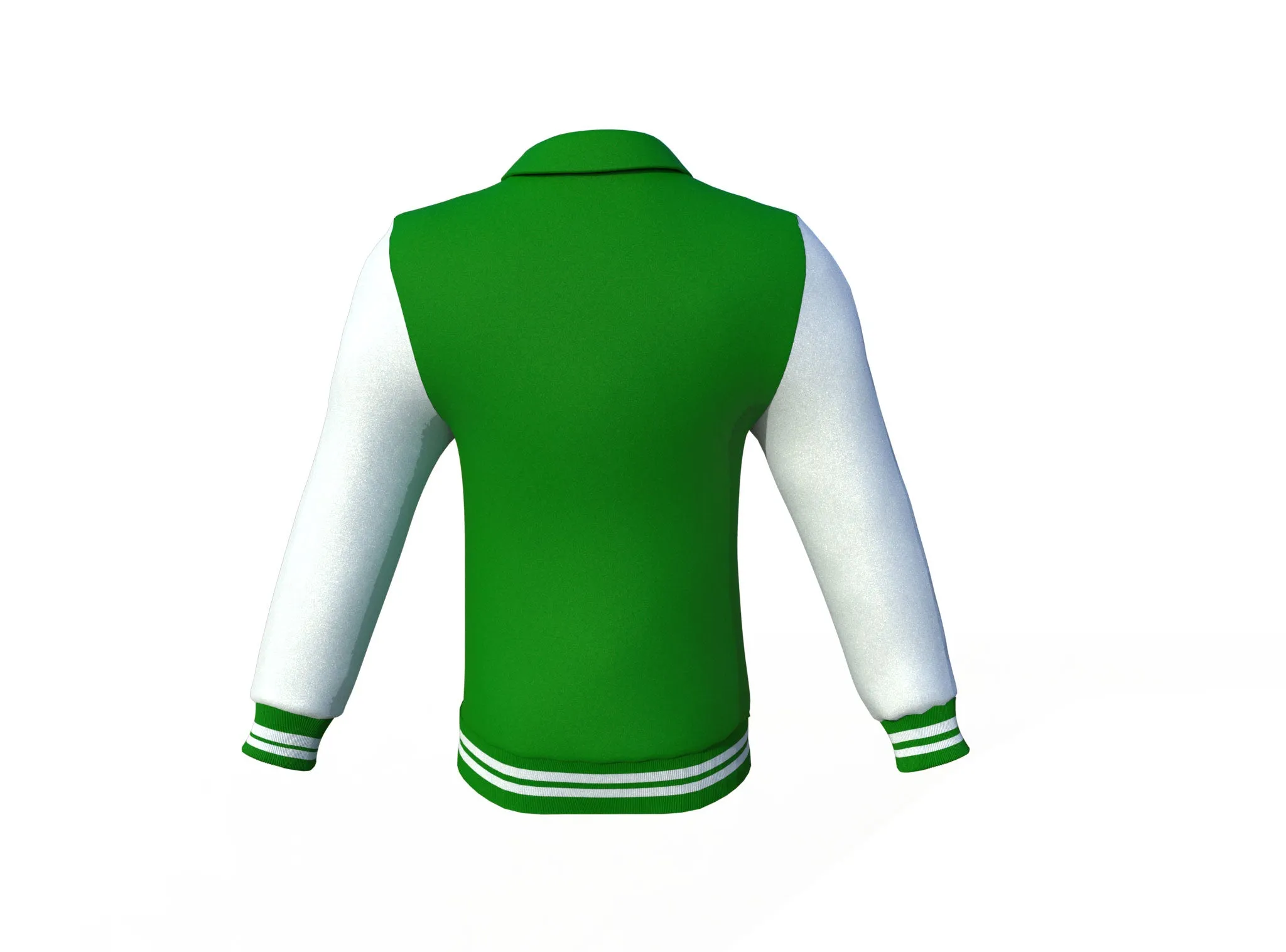 Dark Green Varsity Letterman Jacket with White Sleeves