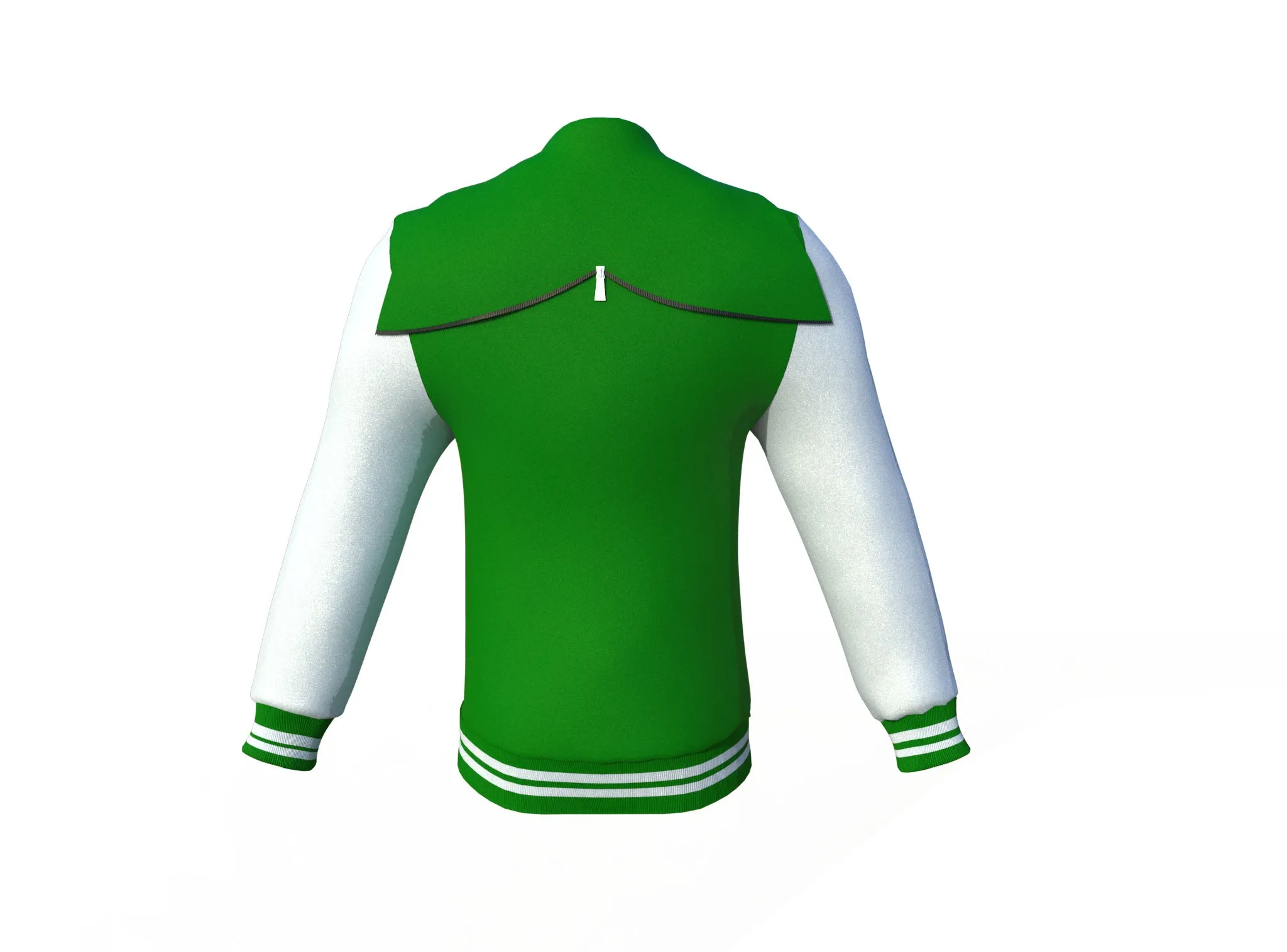 Dark Green Varsity Letterman Jacket with White Sleeves