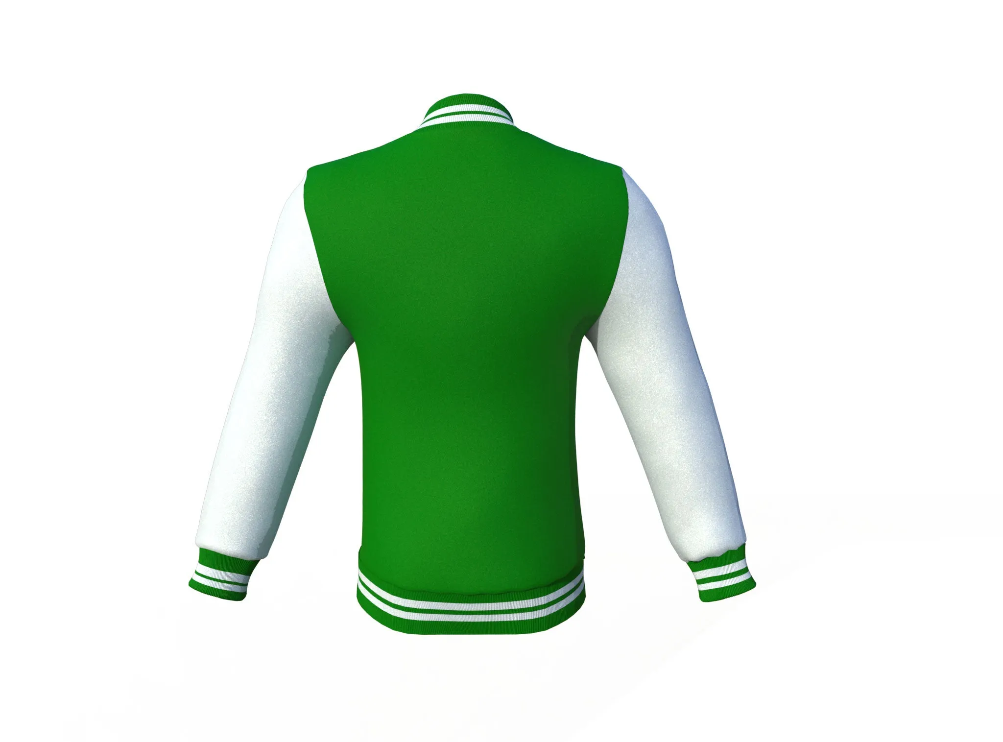 Dark Green Varsity Letterman Jacket with White Sleeves