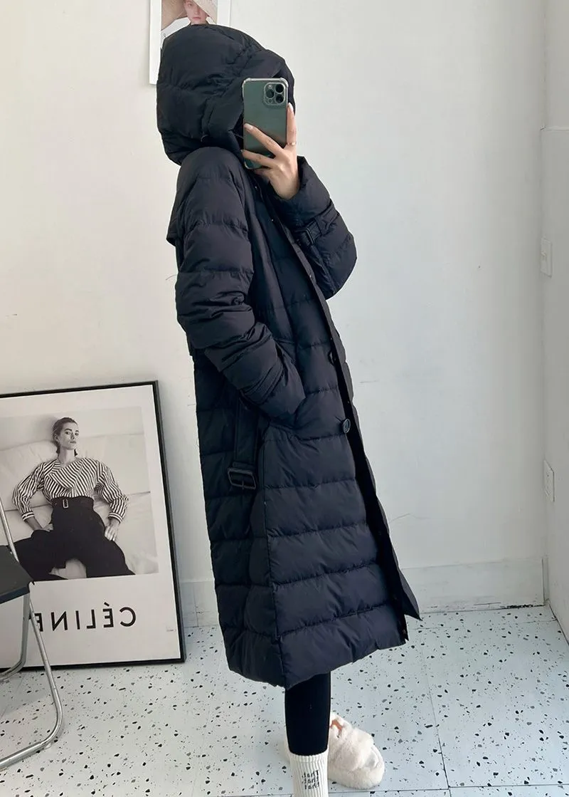 Double Breasted Hooded Down Puffer Coat